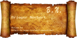 Brieger Norbert névjegykártya